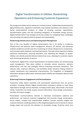 Energy and Utilities Digital Transformation | Leading BPO/BPM Service Provider