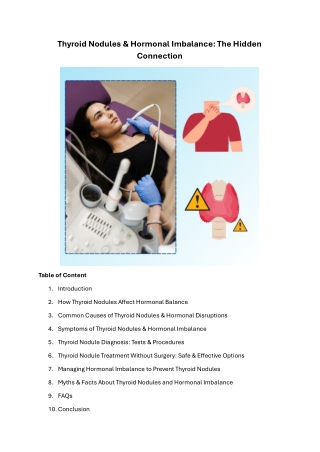 Thyroid Nodules and Hormonal Imbalance The Hidden Connection