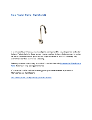 Sink Faucet Parts _ PartsFe UK