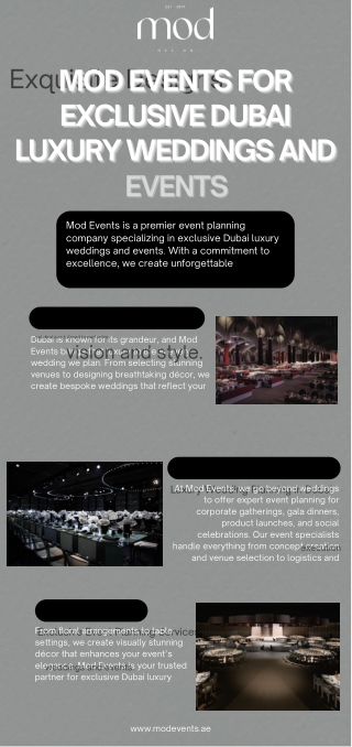 Mod Events for Exclusive Dubai Luxury Weddings and Events