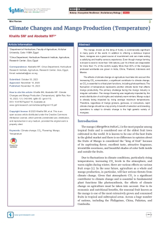 Climate Changes and Mango Production (Temperature)