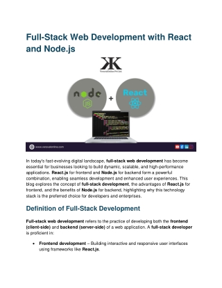 Full-Stack Web Development with React and Node.js