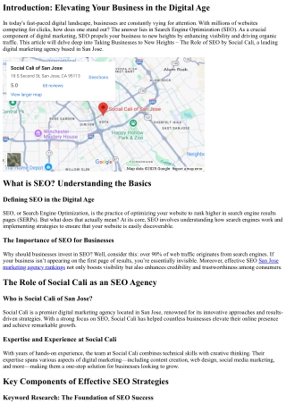 Taking Businesses to New Heights – The Role of SEO by Social Cali