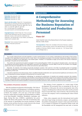 A Comprehensive Methodology for Assessing the Business Reputation of Industrial