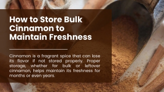 How to Store Bulk Cinnamon to Maintain Freshness