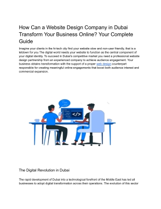 How Can a Website Design Company in Dubai Transform Your Business Online Your Complete Guide