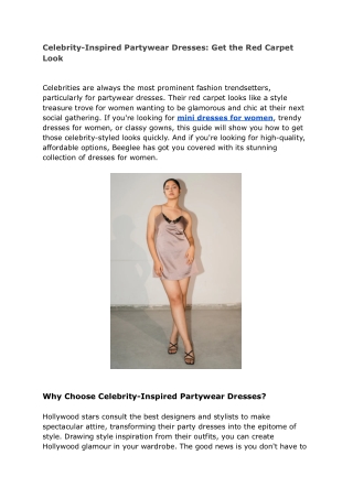 Celebrity-Inspired Partywear Dresses_ Get the Red Carpet Look