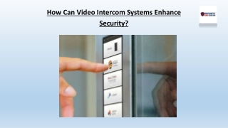 How Can Video Intercom Systems Enhance Security