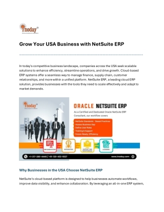 Grow Your USA Business with NetSuite ERP