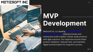 MVP Development Company in the USA – Build, Validate & Scale with Metizsoft Inc.