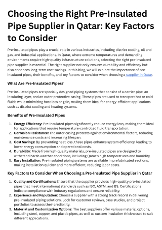 Choosing the Right Pre-Insulated Pipe Supplier in Qatar Key Factors to Consider (1)