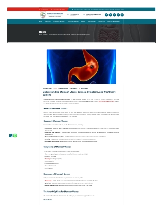 Understanding Stomach Ulcers: Causes, Symptoms, and Treatment Options
