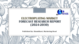Electroplating Market Industry Outlook, Size, Growth Factors and Forecast  (2024
