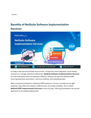 Benefits of NetSuite Software Implementation Services