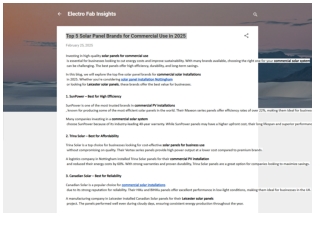 Top 5 Solar Panel Brands for Commercial Use in 2025