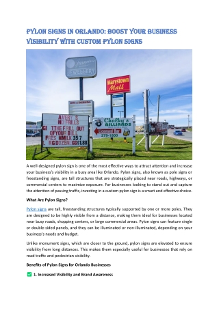 Pylon Signs in Orlando: Boost Your Business Visibility with Custom Pylon Signs