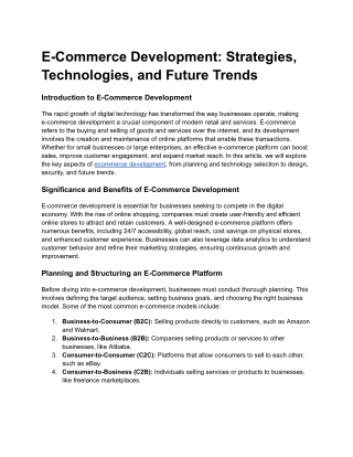 E-Commerce Development_ Strategies, Technologies, and Future Trends