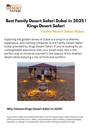 Family Desert Safari Dubai: The Ultimate Adventure for 2025