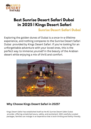 Sunrise Desert Safari Dubai Tours Complete Guide of 2025