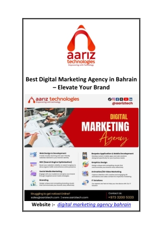 Best Digital Marketing Agency in Bahrain – Elevate Your Brand