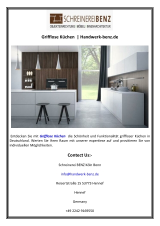 Grifflose Küchen   Handwerk-benz.de