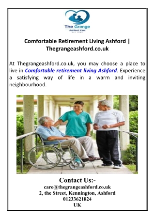 Comfortable Retirement Living Ashford | Thegrangeashford.co.uk