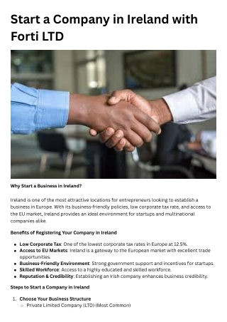 Start a Company in Ireland with Ease | Forti LTD