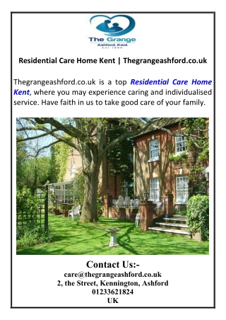 Residential Care Home Kent | Thegrangeashford.co.uk