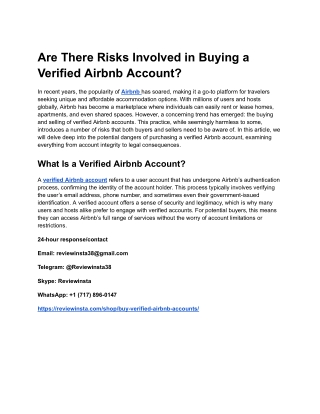 Are There Risks Involved in Buying a Verified Airbnb Account_