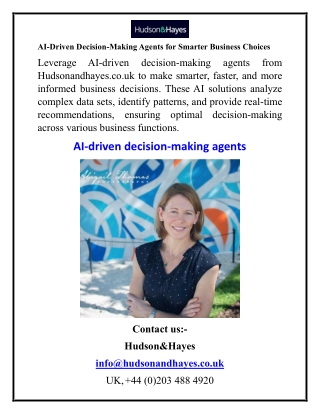 AI-Driven Decision-Making Agents for Smarter Business Choices