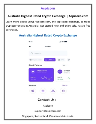 Australia Highest Rated Crypto Exchange  Aspicorn