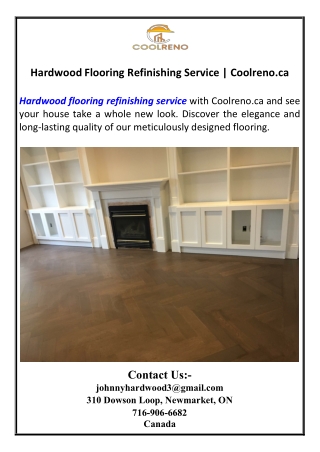 Hardwood Flooring Refinishing Service | Coolreno.ca