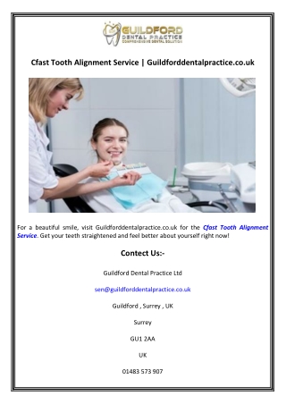 Cfast Tooth Alignment Service  Guildforddentalpractice.co.uk