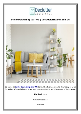 Senior Downsizing Near Me  Declutterassistance.com.au