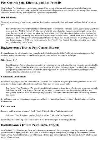 Pest Control Hackettstown