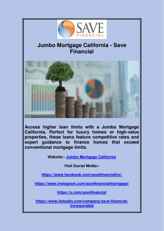 Jumbo Mortgage California - Save Financial