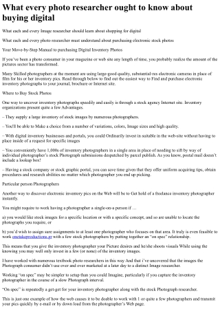 What every photo researcher ought to know about buying digital