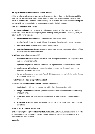 The Beauty of Homemade Rumala Sahib in Sikhism (1)