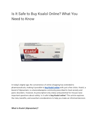 Is It Safe to Buy Ksalol Online_ What You Need to Know