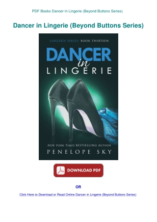PDF Books Dancer in Lingerie (Beyond Buttons Series)