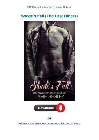 PDF Books Shade's Fall (The Last Riders)