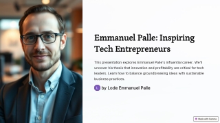 Lode Emmanuel Palle: Bridging Innovation and Profitability in Tech