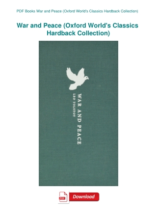 PDF Books War and Peace (Oxford World's Classics Hardback Collection)