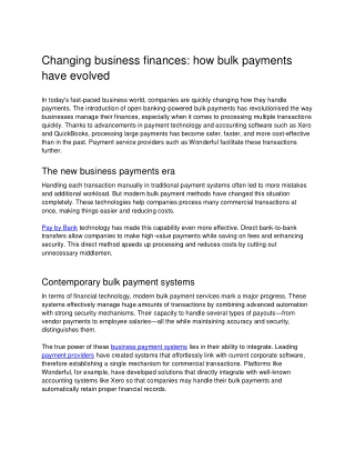 Bulk payments: Reshaping business financial strategies