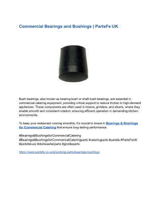 Commercial Bearings and Bushings _ PartsFe UK