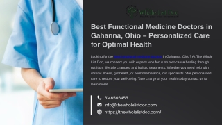 Best Functional Medicine Doctors in Gahanna, Ohio – Personalized Care for Optimal Health
