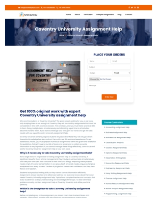 Coventry University Assignment Help: Reliable Assistance When You Need It