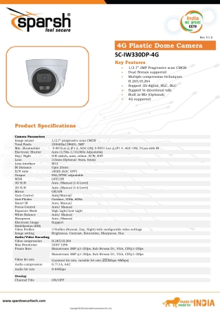 4G Dome CCTV Security Camera