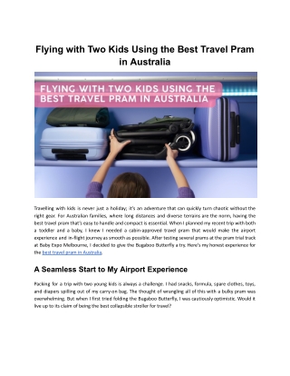 Flying with Two Kids Using the Best Travel Pram in Australia