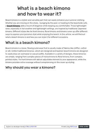 Elevate Your Beach Look with Stylish Kimonos from Mini Apparels